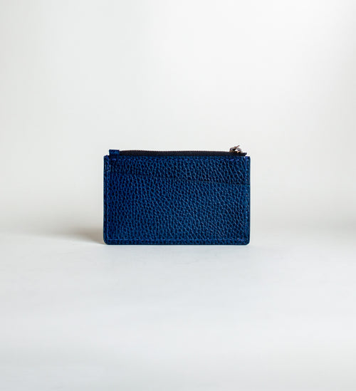 Zippered Pebbled Blue
