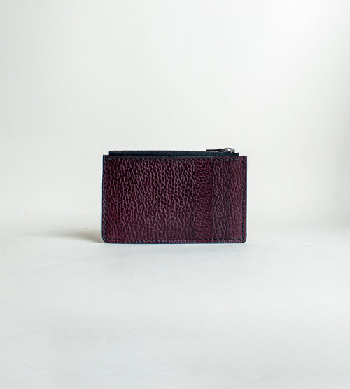 Zippered Pebbled Bordeaux