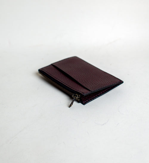 Zippered Pebbled Bordeaux